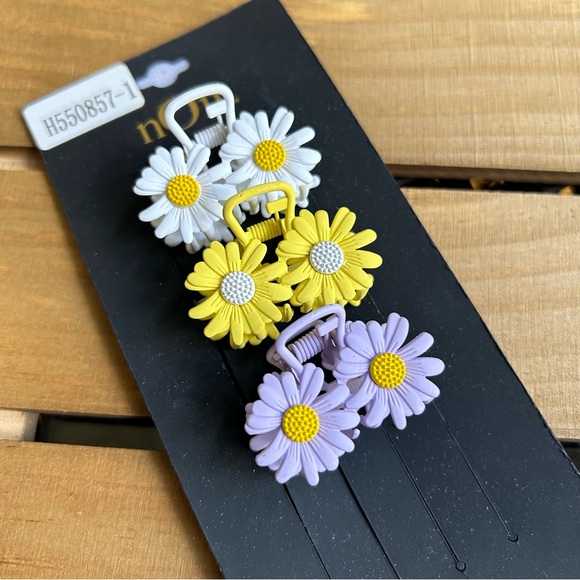 Noir Hair Claw Clips Womens Hair Accessories Daisy New - Picture 6 of 6